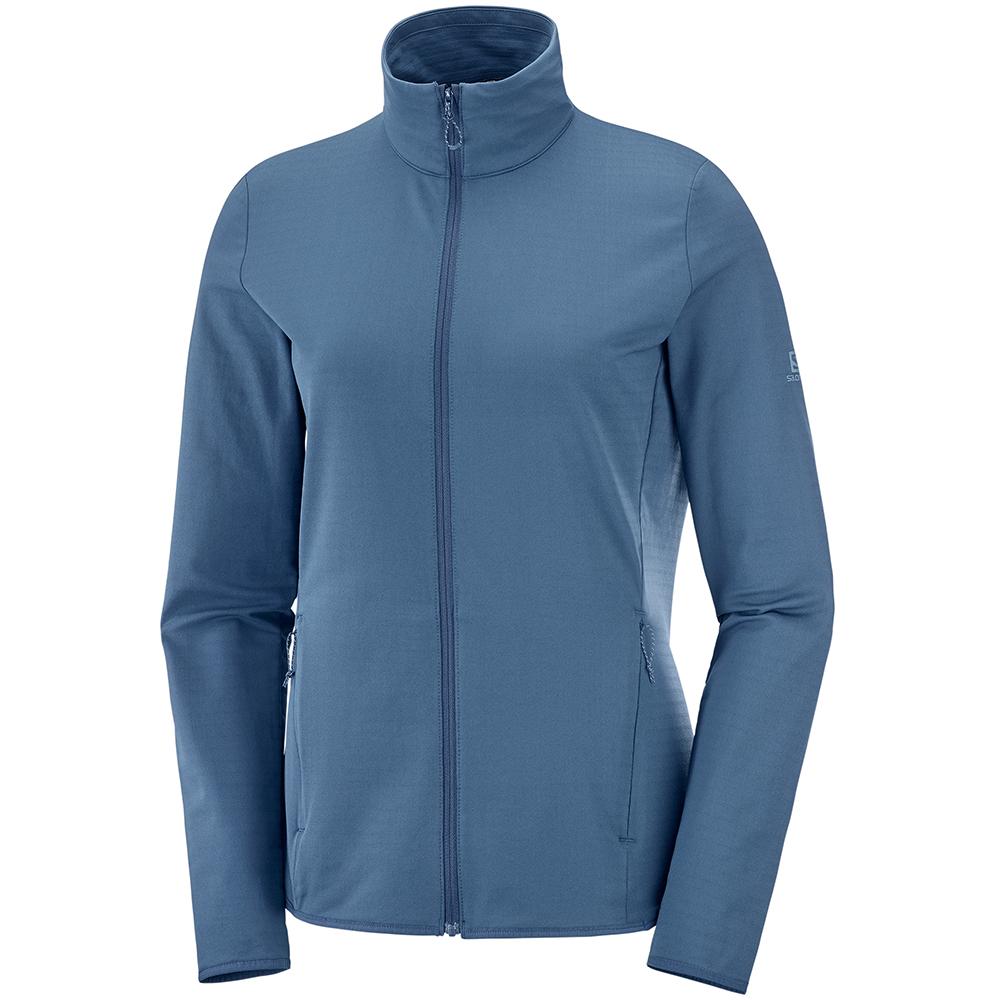 Salomon Singapore Womens Midlayers - OUTRACK FULL ZIP W Dark Denim | 02148-SONK